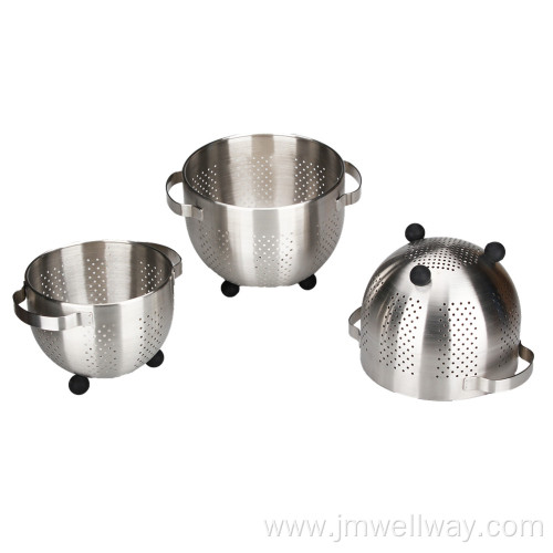 Stainless Steel Colander With The Silicone Leg